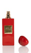 Privé Rouge une bouteille de parfum élégante en flacon sur fond blanc avec le bouchon au sol