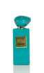 Privé Turquoise une bouteille de parfum élégante en flacon sur fond blanc